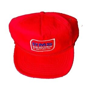 Vintage RMS Hat Mens Snapback Cap‎ Road Machine One Size Red Trucker Hat EUC